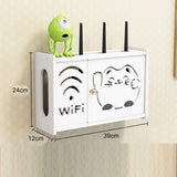 HULIANFU Large Wireless Wifi Router Storage Box PVC Density Panel Shelf Wall Hanging Board Bracket Cable  Organizer Home Decor