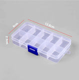 HULIANFU New 10 Slots Cells Colorful Portable Jewelry Tool Storage Box Container Ring Electronic Parts Screw Beads Organizer Plastic Case