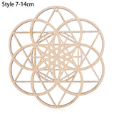 HULIANFU Log Color Chakra Pattern Round Edge Circles Carved Wooden Stand Coaster Flower of life Reload Stone Kitchen Hot Pad Mat Decor