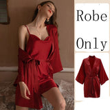hulianfu Luxury Sexy Women Silk Kimono Bathrobe Purple Bride Bridesmaid Wedding Robe Set Lace Sleepwear Casual Home Clothes Nightwear