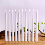 HULIANFU Pack of 12 Yellow Flickering Remote LED Candles,Plastic Flameless Remote Taper Candles,bougie led For Dinner Party Decoration