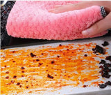 HULIANFU Super Absorbent Microfiber Kitchen Tableware Dish Cloth 25x25cm Household Cleaning Towel Kitchen Clean Rags Coral Velvet Towels