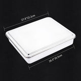 HULIANFU Thicken Stainless Steel Storage Tray with Lid Rectangle Food Plate Flat Bottom Dish Bakeware Cake Bread Baking Pan Kitchen Tools