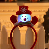 HULIANFU 2023 Christmas Led Light Headbands Santa Elk Antlers Headband Kids Adult Headwear Ornaments Christmas Party Cosplay Supplies