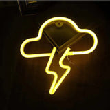HULIANFU Night Ligh USB Powered Banana Cactus Pineapple Coconut Tree Love Popsicle Hello Rose Led Backplane Neon Lights for Bedroom Decor