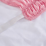HULIANFU  4 Layers Ruffled Bed Skirt Wrap Around Elastic Bed Skirt Bed Cover Without Surface Home Hotel Bed Skirt Twin /Full/ Queen/ King