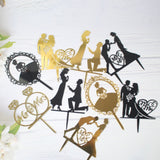 HULIANFU Wedding Cake Topper Acrylic Bride to be Cake Decorations Mariage Anniversary Birthday Party Baking Dessert Cake Top Flag Cupcake