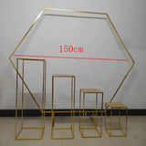HULIANFU Outdoor Lawn Wedding Arch Shiny Metal Iron Frame Marry Backdrop Arch Artificial Flower Rack For Birthday Party DIY decorate