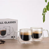 HULIANFU JANKNG Heat-Resistant Double Wall Glass Cup Beer Coffee Cup Set Handmade Beer Tumbler Mug Tea Whiskey Mugs Transparent Drinkware