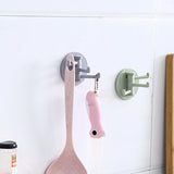 HULIANFU Three Branch Rotatable Seamless Adhesive Hook Strong Bearing Stick Hook Kitchen Wall Hanger Bathroom Kitchen supplies Hooks