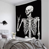 HULIANFU Simple Skull printing big wall mounted cheap hippie wall hanging bohemian wall tapestry mandala wall art decoration