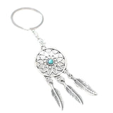 HULIANFU Mini Car Dream Catcher Beaded Natural Feathers Handcraft Chic Hanging Ornaments Mirror Room Bedroom Wall Decor