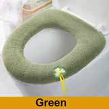 HULIANFU Winter Warm Toilet Seat Cover Closestool Mat 1Pcs Washable Bathroom Accessories Knitting Pure Color Soft O-shape Pad Bidet Cover