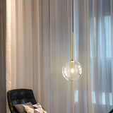 HULIANFU Modern Led Pendant Lamp Glass Ball  Bedroom Hanging Nordic Living Indoor Decor Lighting Kitchen Bar Round Gold Suspension Lights