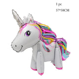 HULIANFU Rainbow Unicorn Balloon Number Foil Globos 1 2 3 4 Years Old Birthday Party Decoration Kid Unicorn Theme Party Wedding Balls Toy