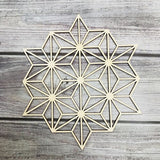 HULIANFU Tree of Life Wood Wall Hanging Laser Cut Wooden Wall Art Sacred Geometry Yoga Studio Unique Handmade Spiritual Gift Home Decor