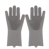 HULIANFU Silicone Dishwashing Cleaning Glove Magic Scrubber Sponge Rubber Glove for Washing Dish Kitchen Car Bathroom Pet Brush Cleaner