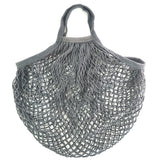 HULIANFU Portable Reusable Grocery Bags Fruit Vegetable Bag Washable Cotton Mesh String Organic Organizer Handbag Short Handle Net Tote