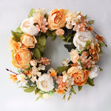HULIANFU Peony simulated garland Rattan ring decoration Photography props Wedding wreath Flower home door Decoration