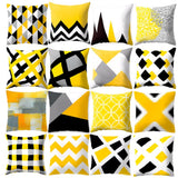 HULIANFU New Style Geometric Yellow Pillowcase Decorative Cushion For Sofa DIY Printed Pillow Chair Car Cushion Christmas Home Decoration