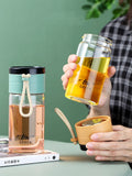 HULIANFU Portable and Simple Office Cup Juice Cup Cold Drink Glass Travel Wine Glass Double Wall Wine Glass Creative Caneca Home Eg50bl