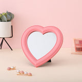 HULIANFU Pink Love Mirror Desktop Makeup Mirror Wall Mounted Dual-Use Vanity Mirror Girl Room Wall Decoration Heart-Shaped Mirror