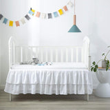 HULIANFU Two Layers Rufflled Bed Skirt Children Baby Crib Bed Skirt Baby Bed Cover Couvre Lit Home Bedding Bedspread Bedroom Bedsheet