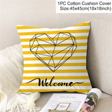 HULIANFU New Style Geometric Yellow Pillowcase Decorative Cushion For Sofa DIY Printed Pillow Chair Car Cushion Christmas Home Decoration