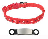HULIANFU Personalized ID Free Engraving Cat Collar Safety Breakaway Small Dog Cute Nylon Adjustable for Puppy Kittens Necklace