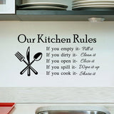 HULIANFU Kitchen Wall Stickers Vinyl Wall Decals for Kitchen English Quote Home Decor Art Decorative Stickers PVC Dining Room For Bar PVC