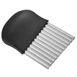 HULIANFU Stainless Steel Potato Chip Slicer Dough Vegetable Fruit Crinkle Wavy Slicer Knife Potato Cutter Chopper French Fry Maker Tools