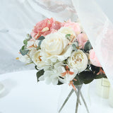 HULIANFU 2023 Beautiful Hydrangea Roses Artificial Flowers for Home Wedding Decorations High Quality Autumn Bouquet Mousse Peony Fake Flower