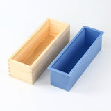 HULIANFU Rectangular Soap Mold Silicone Liner Loaf Mould with Wood Box for Homemade Cold Process 1200g