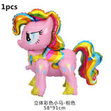 HULIANFU Pink Pony Horse Balloons Helium Unicorn Foil Balloon Kids Toys Wedding Birthday Baby Shower Animal Party Decoration Supplies