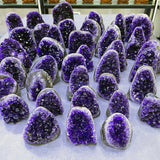 HULIANFU Natural Ametista Amethyst Geode Quartz Cluster Crystal Specimen Energy Healing Thunder Egg Wholesale