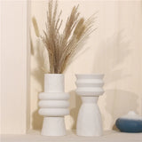 HULIANFU Nordic Ins Creative Ceramics Vase Home Ornaments White Vegetarian Flower Pot Vases Home Decorations Craft Gifts