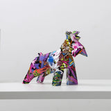 HULIANFU Nordic Painting Art Graffiti Schnauzer Creative Resin Crafts Home Decoration Wine Cabinet Office Decor Resin Crafts Gift Anime