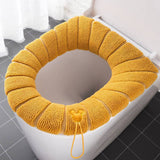 HULIANFU NEW Toilet Seat Mat Set Bathroom Universal Warm Soft Washable Closestool Mat Seat Case Winter Warmer Mat Pad Bidet Covers
