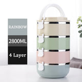 HULIANFU Multi-Layer Stainless Steel  Lunch Box Food Portable Thermal  Lunchbox Picnic Office Kids  Workers School Japanese Bento