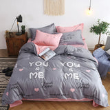 HULIANFU Nordic Duvet Cover Set Leaf Striped Star Bedding Set Single Double Queen King Size240x220 Simple Polyester Quilt Cover Bed Sheet