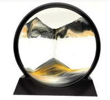 HULIANFU Moving Sand Art Picture Round Glass 3D Deep Sea Sandscape In Motion Display Flowing Sand Frame Sand Painting