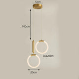 HULIANFU Nordic creative LED Pendant lamp 360 ° glow Bedroom Bedside Art Single Head lamp Postmodern Hanging light Luxury Circular lamp
