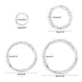 HULIANFU White Garland Wicker Round Design Christmas Tree Rattan Wreath Ornament Vine Ring Decoration Home Party Hanging Flower Craft