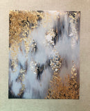 HULIANFU Minimalist Golden Poster Abstract Gold Canvas Print Painting Home Decor Wall Art Pictures for Living Room Bedroom Aisle Studio