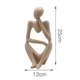 HULIANFU Modern European Style Resin Abstract Thinker Statue For Decoration Simple Sculpture Figurine Hotel Office Home Decor New
