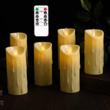 HULIANFU Pack of 3/6 LED Battery Operated Flameless Candles Remote Control,Moving Wick Swing Flame Pillar Candles For Wedding Birthday