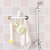 HULIANFU Strong Adhesive Wall Rack Suction Cup 6 Hooks Towel Bathroom Kitchen Holder Sucker Hanger Bathroom Powerful Hook Storage Rack