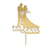 HULIANFU Wedding Cake Topper Acrylic Bride to be Cake Decorations Mariage Anniversary Birthday Party Baking Dessert Cake Top Flag Cupcake