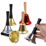 HULIANFU 2023 Christmas Hand Bell Santa Claus Jingle Bells  Gold Silver  School Handbell Restaurant Call Bell Service Supplies Xmas Decoration