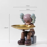 HULIANFU Violent bear statue Tidy Bear Statue With Metal Tray Storage Keys, Candy, Friut Home Ornaments Decoration Table Room Decorations